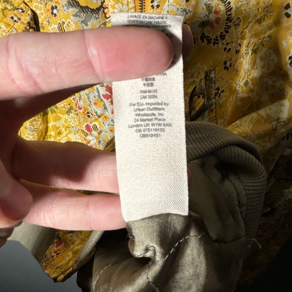 Free People Daytrip Yellow Bomber Jacket Women’s Size Large - Picture 4 of 6
